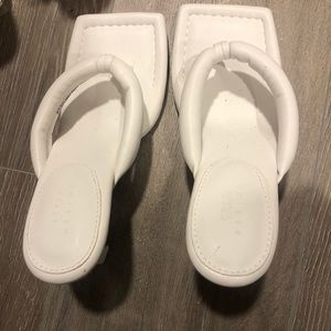 ASOS white flip flops
